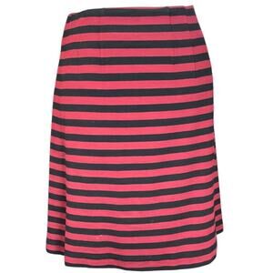 Banana Republic Petite Striped Skirt Size 4P | Maroon Black Workwear Classic